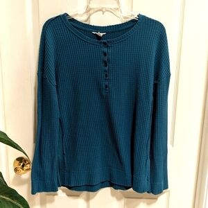 Caslon Women's Size Small Waffle Knit Long Sleeve Top